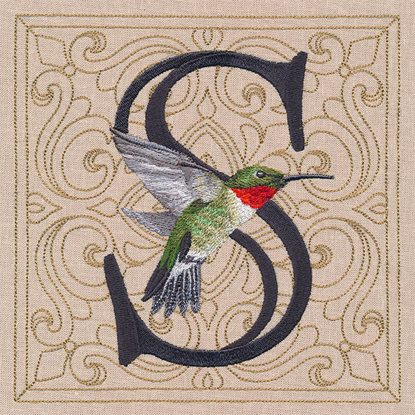 For the Love of Spring Birds Square - Letter S and Ruby Throated Hummingbird - Image 4