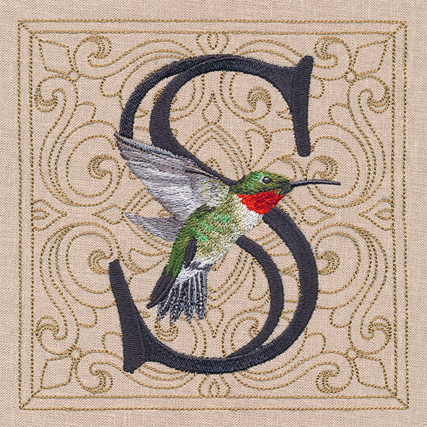 For the Love of Spring Birds Square - Letter S and Ruby Throated Hummingbird - Image 7