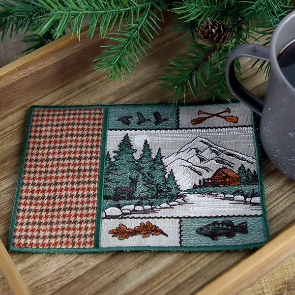 Forest Cabin Retreat Mug Rug (In-the-Hoop) - Image 5