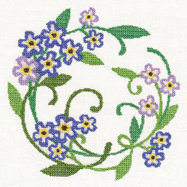 Forget-Me-Not Wreath (Cross Stitch) - Image 3