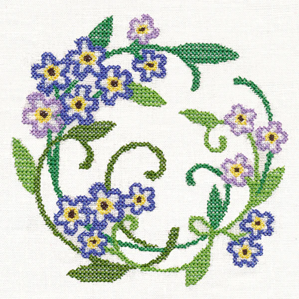 Forget-Me-Not Wreath (Cross Stitch) - Image 4