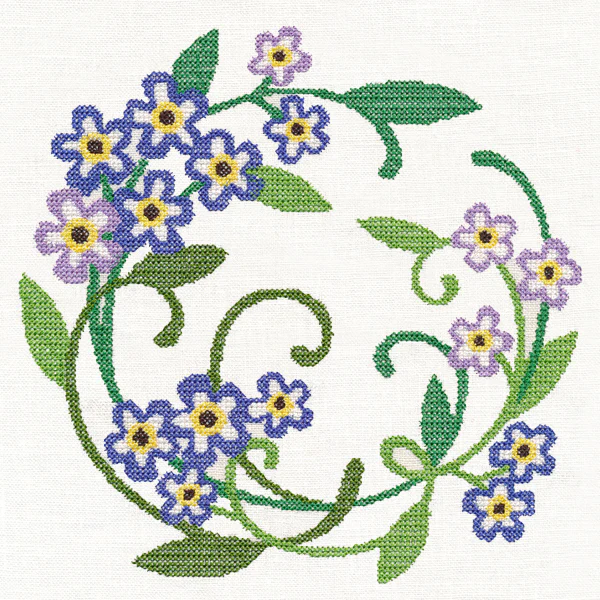 Forget-Me-Not Wreath (Cross Stitch) - Image 5
