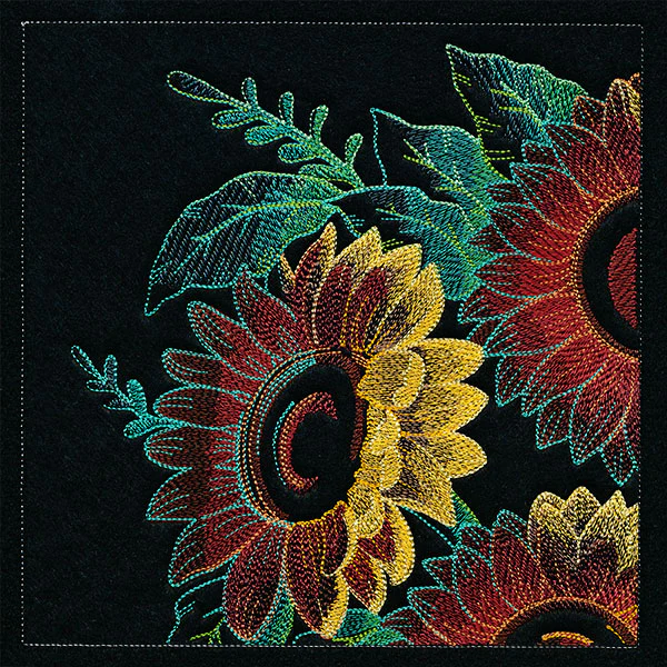 Four Panel Sunflower Bouquet - Top Left