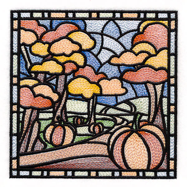 Four Seasons Stained Glass Square - Fall - Image 7
