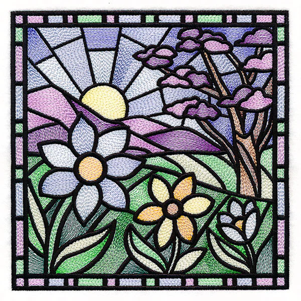 Four Seasons Stained Glass Square - Spring - Image 3