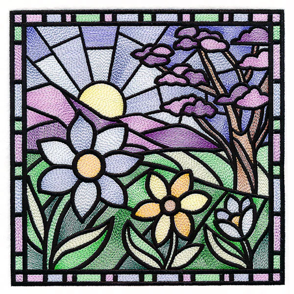 Four Seasons Stained Glass Square - Spring - Image 8