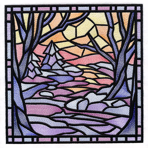 Four Seasons Stained Glass Square - Winter - Image 6