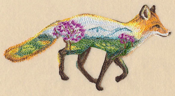 Fox and Landscape in Watercolor - Image 3