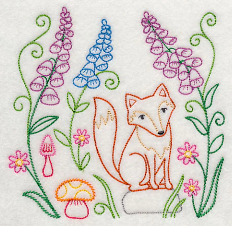 Fox in Forest Flowers (Vintage) - Image 3