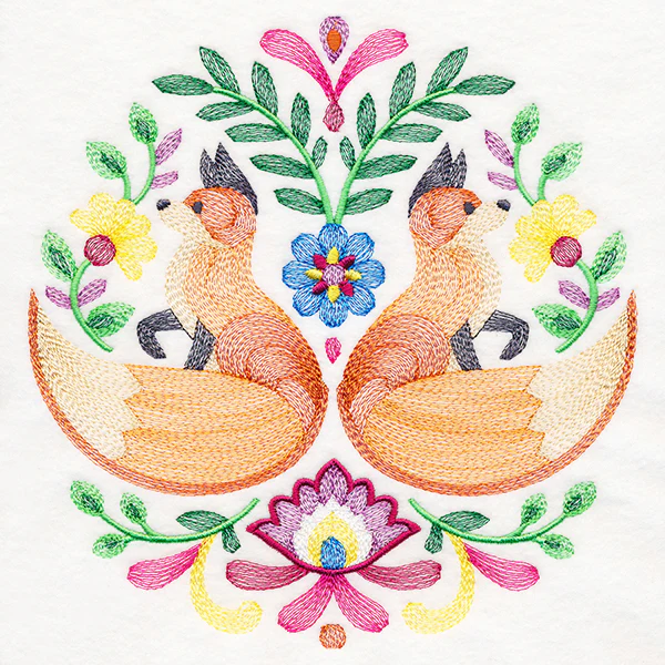 Foxes Folk Art Crest - Image 5