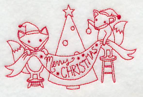 Foxy Merry Christmas (Redwork) - Image 4