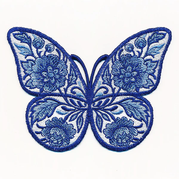 Free-Flying Delft Blue Butterfly (In-the-Hoop) - Image 4