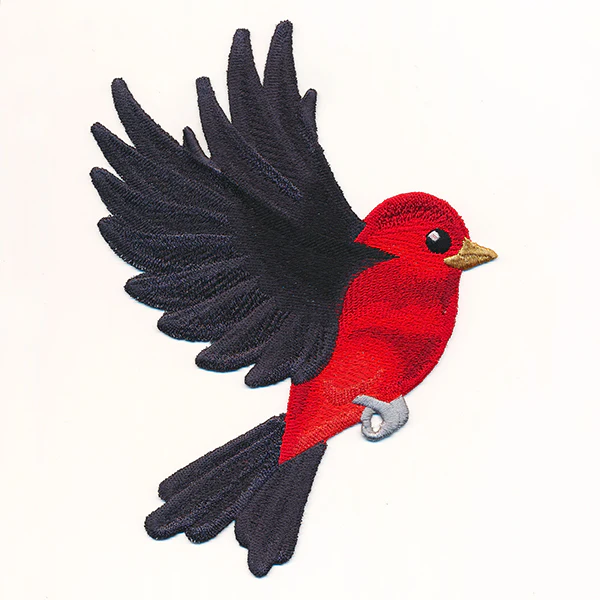 Free-Flying Scarlet Tanager (In-the-Hoop) - Image 2