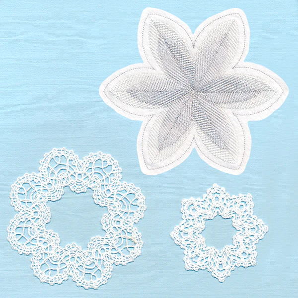 Freestanding Fabric and Lace Flower (In-the-Hoop) - Image 2