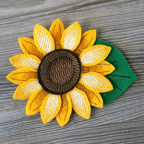 Freestanding Fabric Sunflower (In-the-Hoop) - Image 3