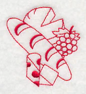 French Bread and Cheese (Redwork) - Image 2