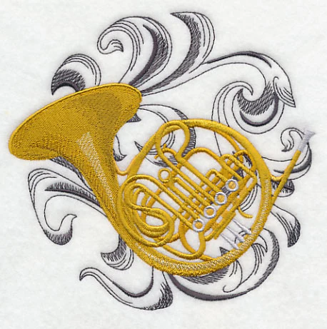 French Horn with Baroque Background - Image 2