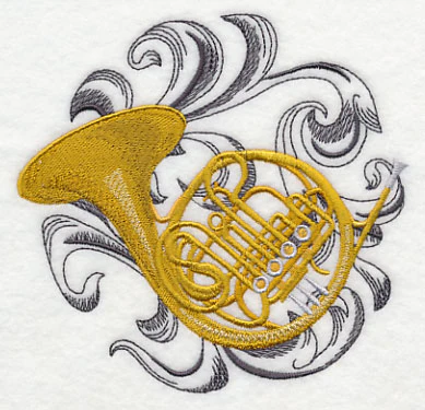 French Horn with Baroque Background - Image 3