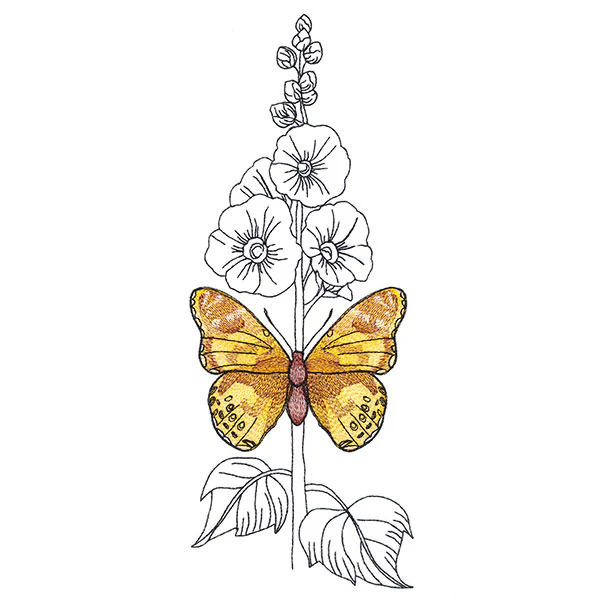 Fresh Hollyhock and Painted Lady - Image 9