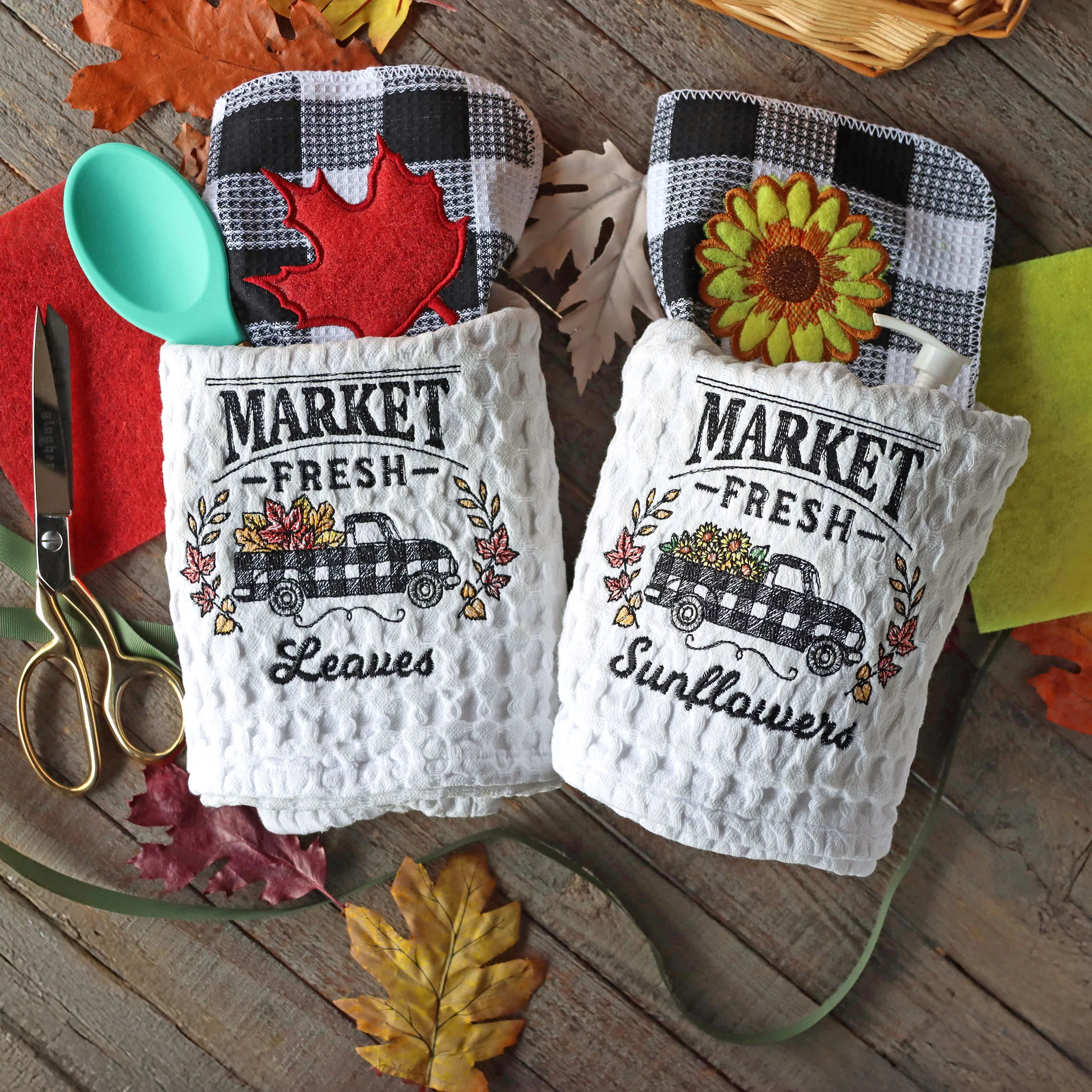 Fresh Market Autumn Retro Truck - Sunflowers - Image 2