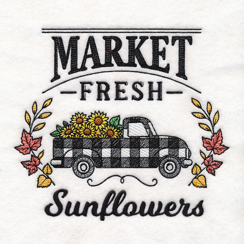 Fresh Market Autumn Retro Truck - Sunflowers - Image 3