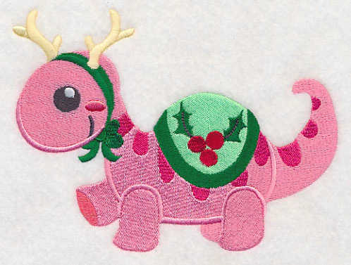Friendly Christmas Dinosaur Girl