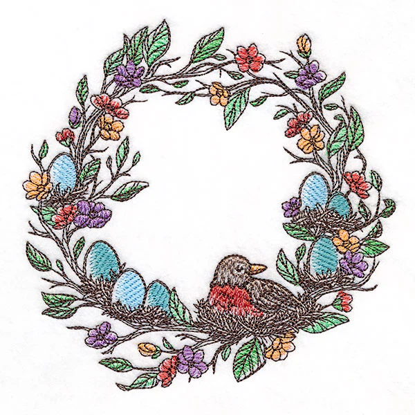 From Easter to Spring Robin & Eggs Wreath - Image 7