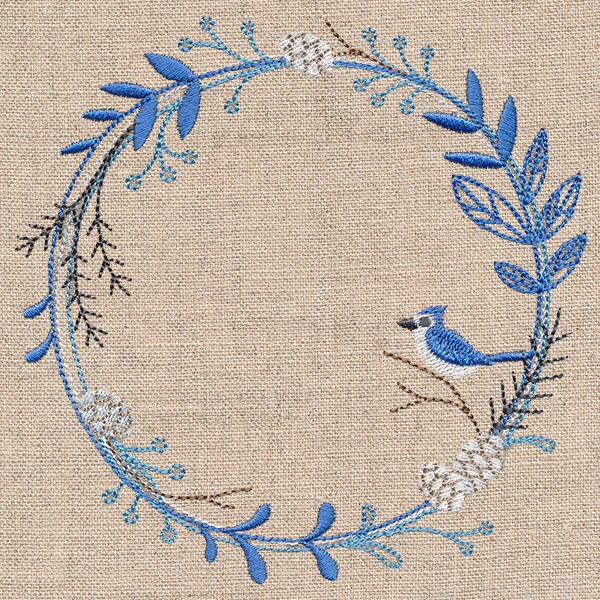 Frosted Blue Jay Winter Wreath - Image 4