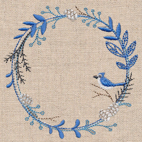Frosted Blue Jay Winter Wreath - Image 5
