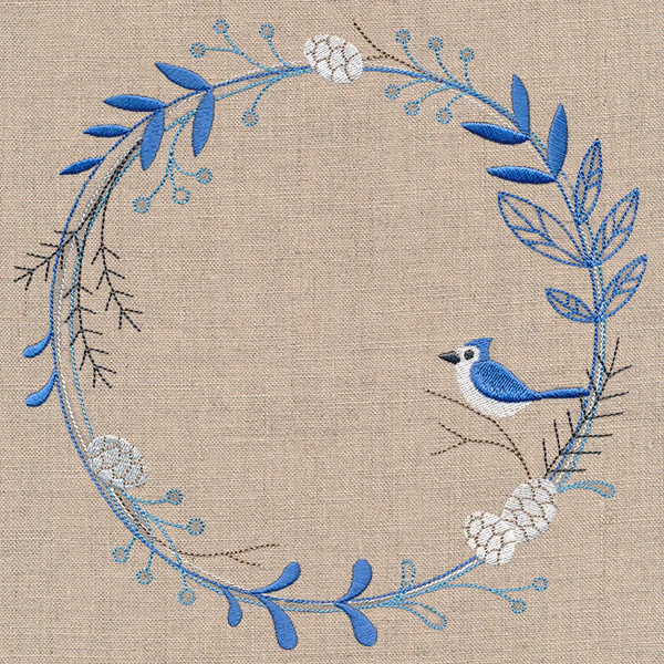 Frosted Blue Jay Winter Wreath - Image 6