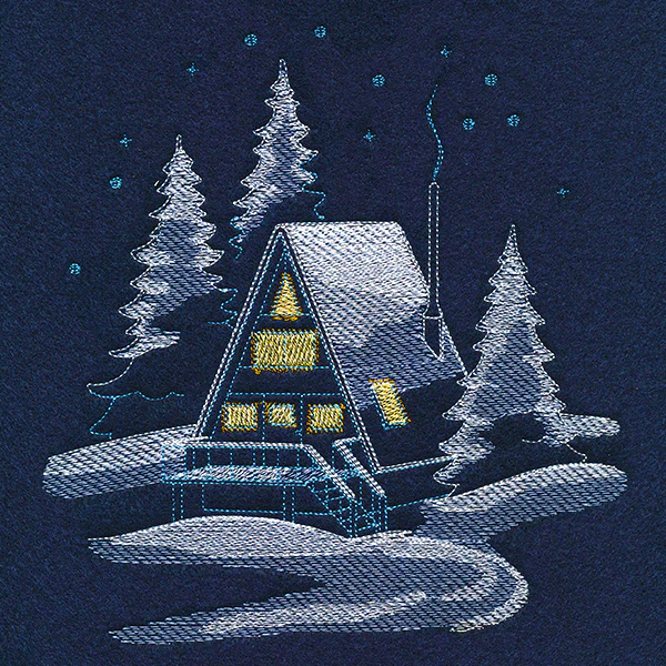 Frosted Cabin Scene - Image 5