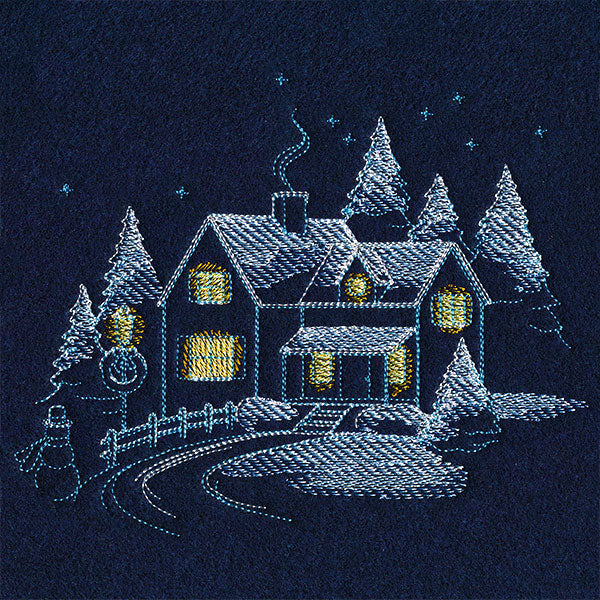 Frosted Cottage Scene - Image 5