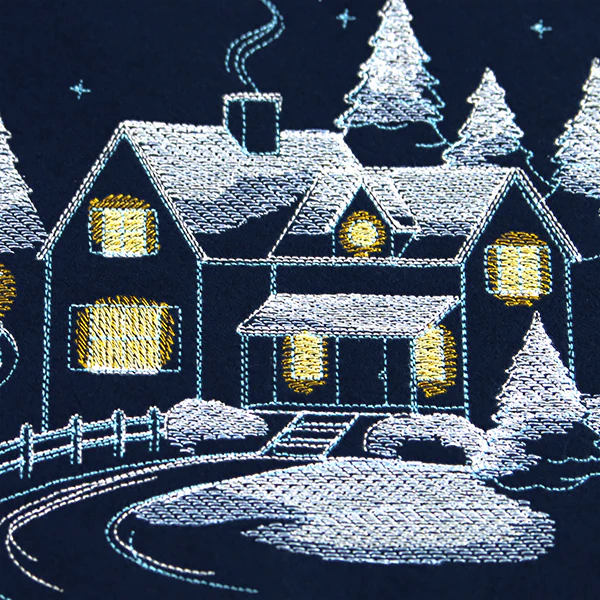 Frosted Cottage Scene - Image 6