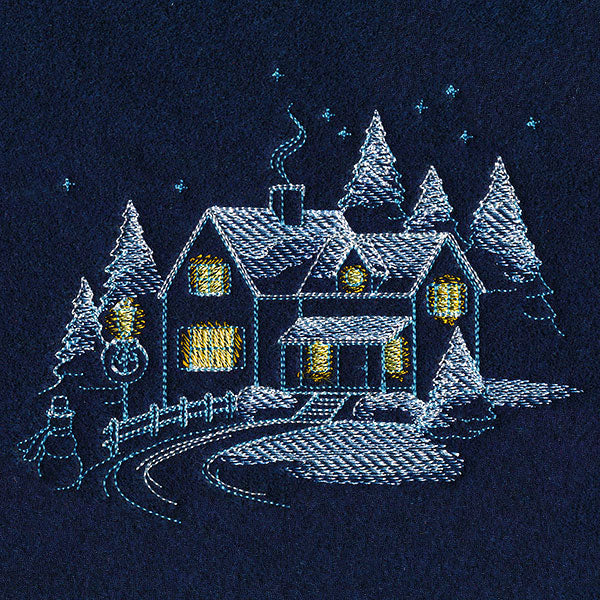 Frosted Cottage Scene - Image 7