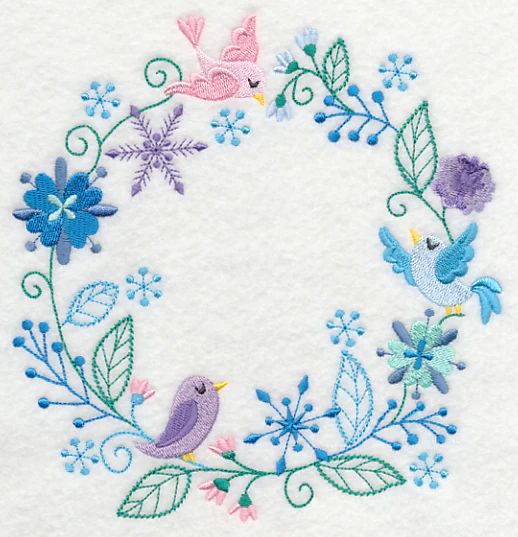 Frosty Foliage & Winter Bird Wreath - Image 2