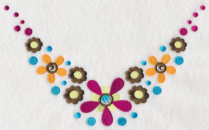 Funky Flowers Neckline (V-Neck)