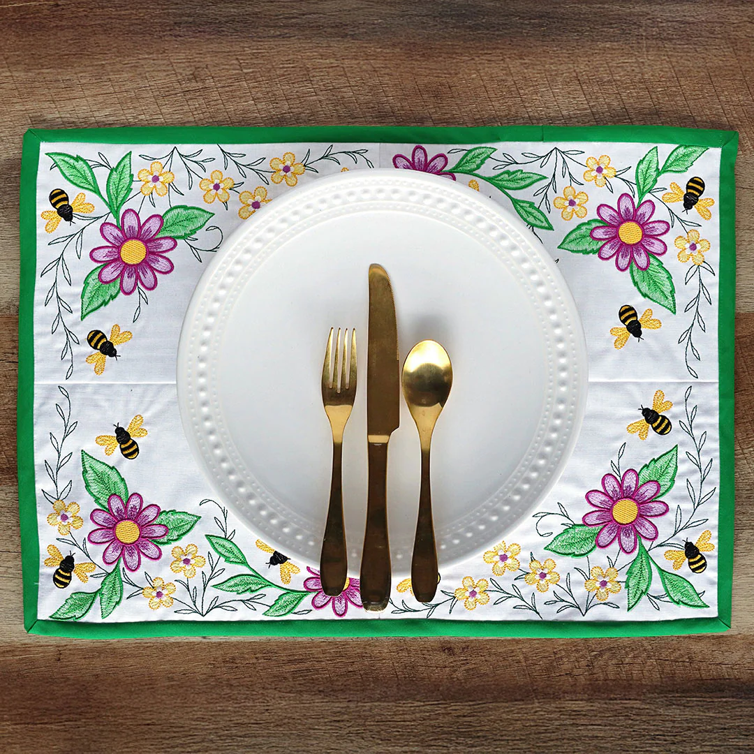 Garden Bees Placemat Corner - Bottom Left - Image 2