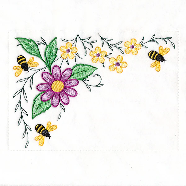 Garden Bees Placemat Corner - Top Left - Image 2