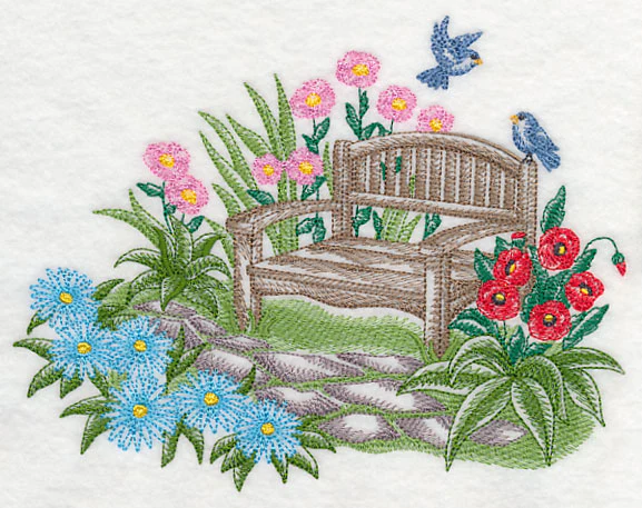 Garden Bench Serenity (Toile) - Image 2