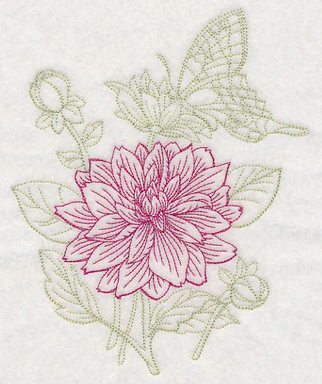 Garden Dahlia Etching - Image 2