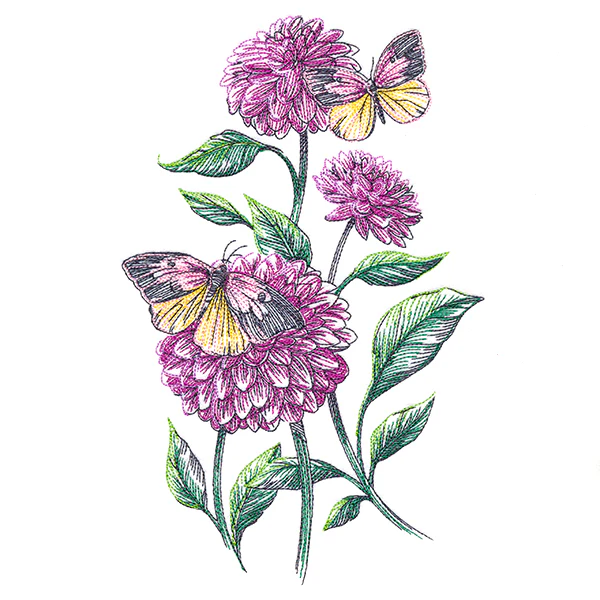 Garden Delights - Dahlias & Butterflies - Image 2