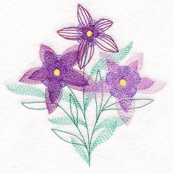 Garden Flower Bouquet - Columbines - Image 4