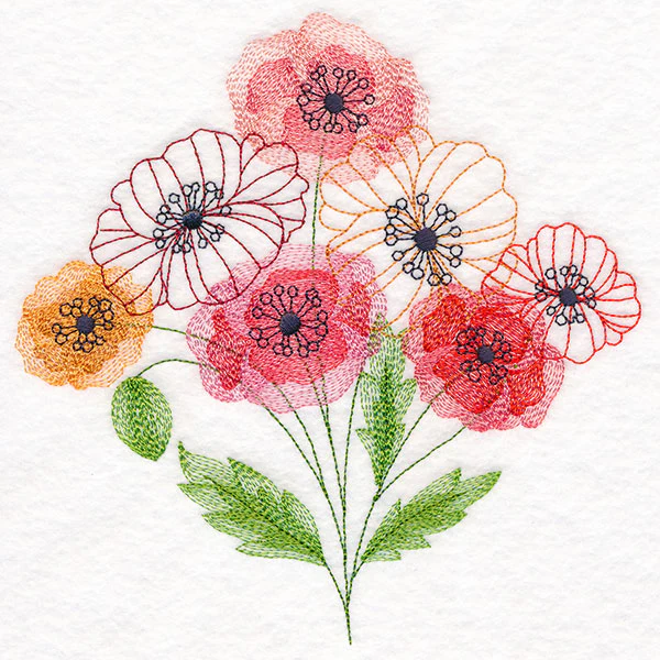 Garden Flower Bouquet - Poppies - Image 2