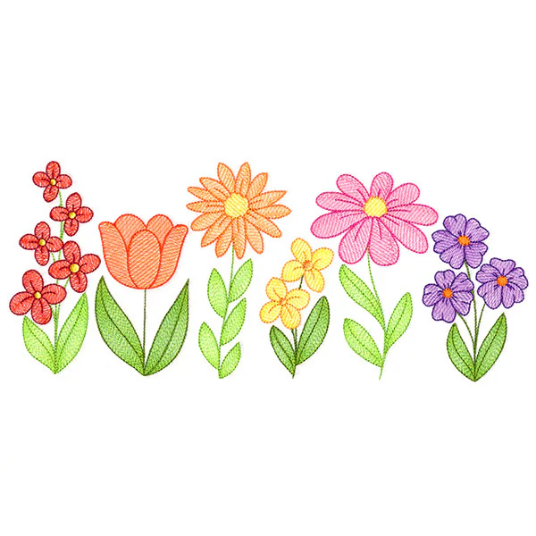 Garden Flowers in Bloom Border