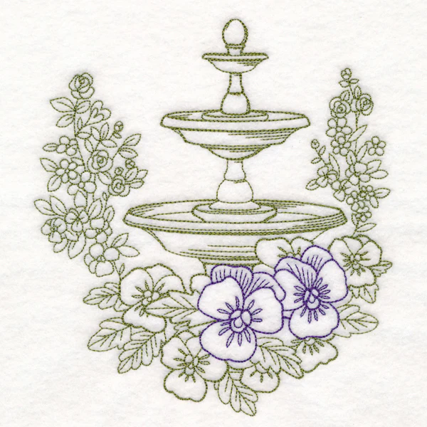 Garden Fountain Etching - Image 3