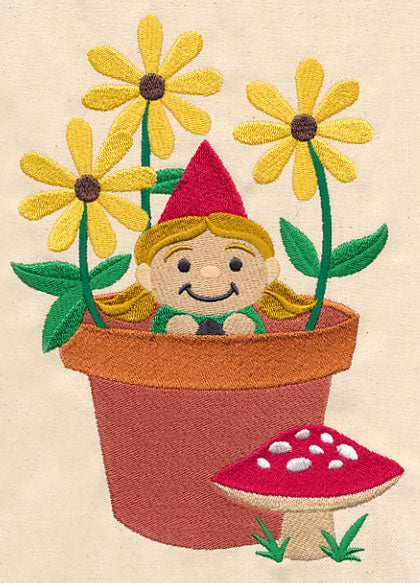 Garden Gnome in Flowerpot - Image 4