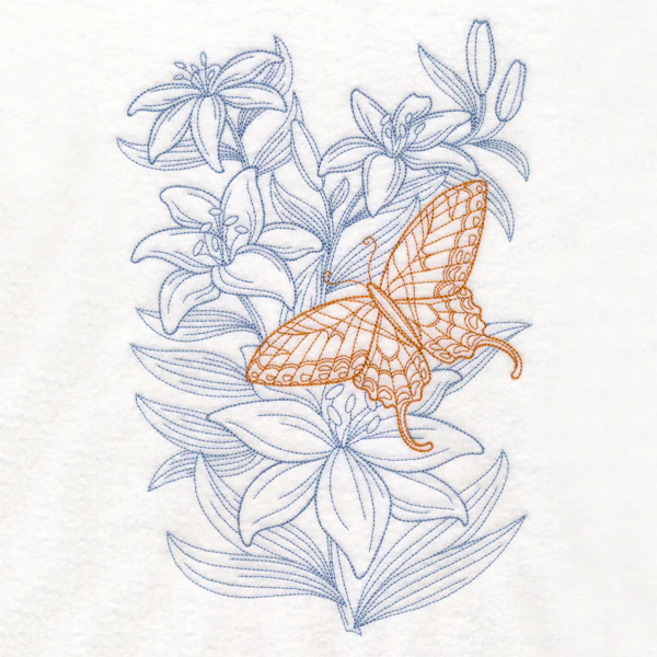 Garden Lily Butterfly Etching - Image 6