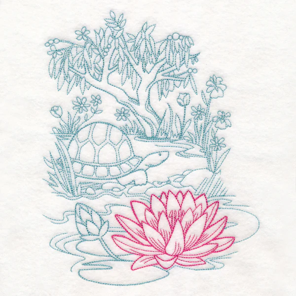 Garden Lotus Etching - Image 2