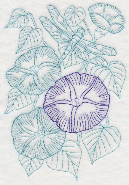 Garden Morning Glory Etching - Image 2