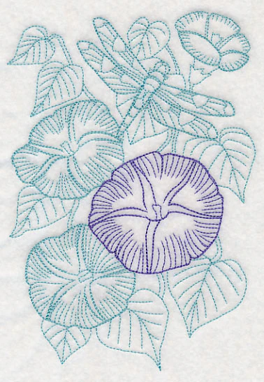 Garden Morning Glory Etching - Image 3